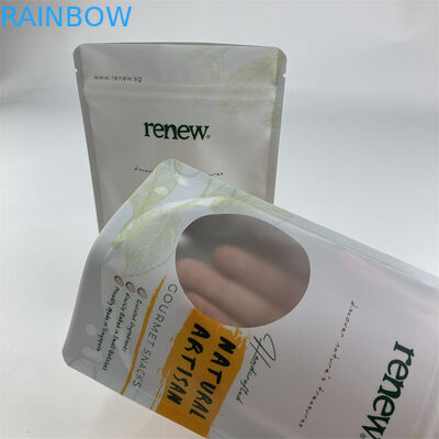 Biyobozunur PLA Temizle Pencere Ayakta Kese 100g 250g 500g Kaju Fıstık Aperatif için