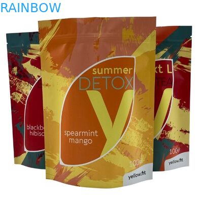 Gıda Çay Kahve Paketleme için Nem Geçirmez Fermuar Stand Up Kılıfı