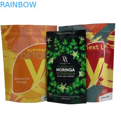 Gıda Çay Kahve Paketleme için Nem Geçirmez Fermuar Stand Up Kılıfı