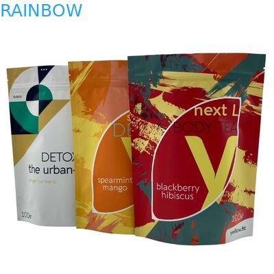 Gıda Çay Kahve Paketleme için Nem Geçirmez Fermuar Stand Up Kılıfı