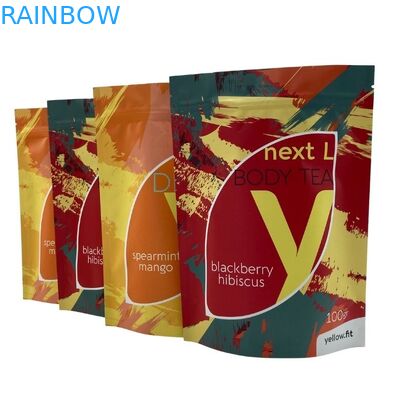 Gıda Çay Kahve Paketleme için Nem Geçirmez Fermuar Stand Up Kılıfı