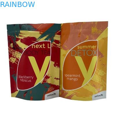 Gıda Çay Kahve Paketleme için Nem Geçirmez Fermuar Stand Up Kılıfı