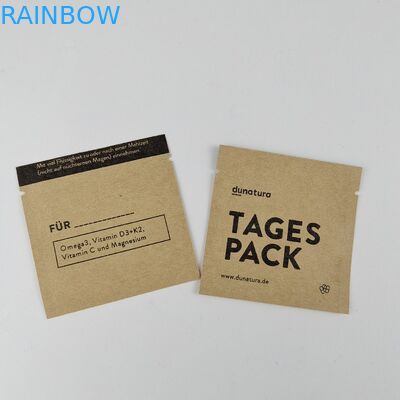 Özel Baskı Biyobozunur Kraft Kağıt Torba MOPP 3 Taraflı Mühürlü Torbalar