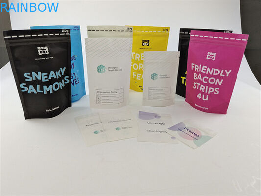 Yeniden Kullanılabilir Renkli Biyo Kraft Kağıt Özel Baskılı Çanta Evcil Hayvan Maması Stand Up Kılıfı