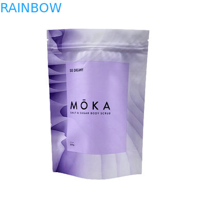 Özel Logo Baskılı Ayakta Kilitli Kese Deniz Tuzu / Sıvı Sabun / Vücut Ovma Ambalajı