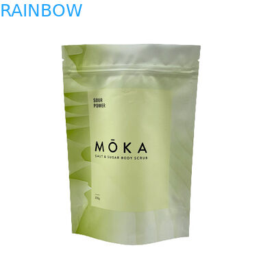 Özel Logo Baskılı Ayakta Kilitli Kese Deniz Tuzu / Sıvı Sabun / Vücut Ovma Ambalajı