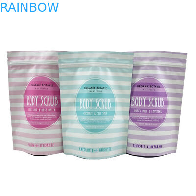 Özel Logo Baskılı Ayakta Kilitli Kese Deniz Tuzu / Sıvı Sabun / Vücut Ovma Ambalajı