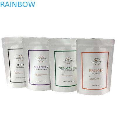 Özel Logo Beyaz Kahve Çekirdekleri Çay Mylar Alüminyum Folyo Çantalar Proof Kokusu