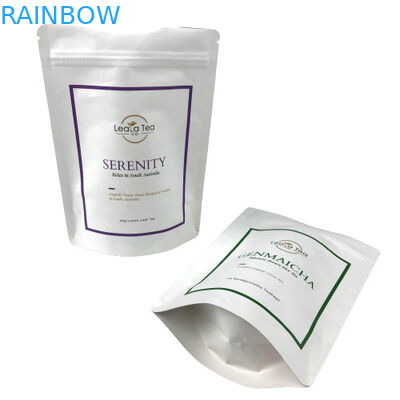 Beyaz Kahve Çekirdekleri Çay Özel Logosu İçin Koku Geçirmez Alüminyum Folyo Çantalar