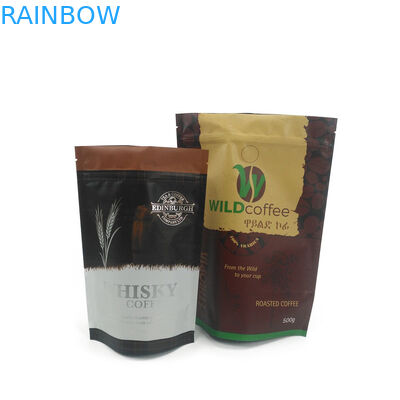 Kahve Çay Paketleme Beyaz Buzlu Kilitli Çanta Logonuzla Koku Geçirmez