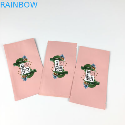 Kurutulmuş Çiçek Ambalajı Pembe Isı Mylar Çanta Baskı Merkezi Mühürlü Kese Üç Tarafı