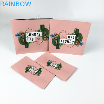 Kurutulmuş Çiçek Ambalajı Pembe Isı Mylar Çanta Baskı Merkezi Mühürlü Kese Üç Tarafı