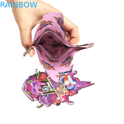 Özel Tasarım 3.5g 7g 14g 28g Kalıp Kesim çantalar Kilitli Özel Şekilli Çocukların Açamayacağı Özel Şekil Mylar Aperatif Çanta Ambalajı