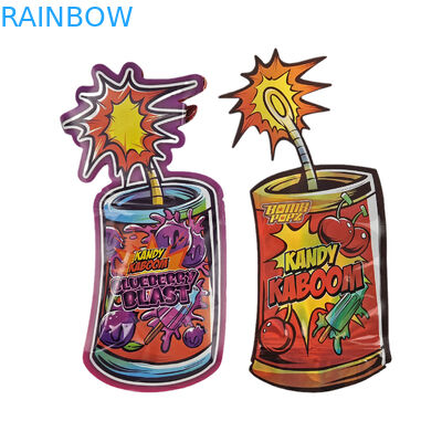 Özel Özel Şekilli Çocukların Açamayacağı Fermuar 3.5g Snack Paketleme Düzensiz Kalıp Kesim Mylar Çanta