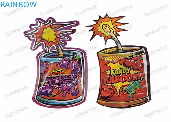 3.5g 7g 14g 28g Holografik Kalıp Kesim Düzensiz Şekilli Ambalaj Fermuar Koku Geçirmez gıda Ambalajı