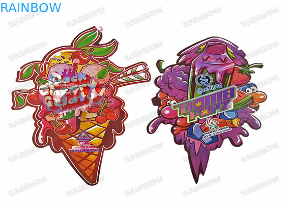 Özel Logo Kalıp Kesim Kilitli Torbalar Küçük 3.5g Gıda Sınıfı Ambalaj Koku Korumalı Fermuar