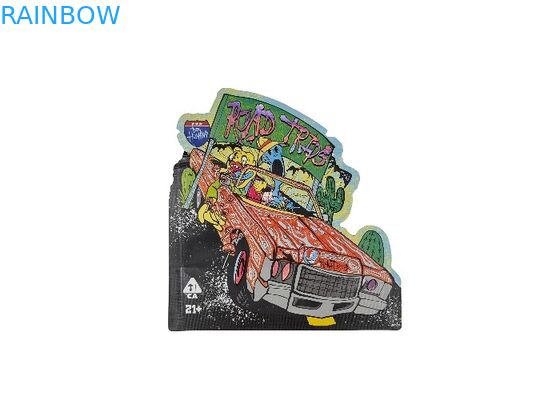 Yumuşak Dokunuşlu Plastik 3.5g Mylar Zip Kilitli Torbalar Özel Şekilli Dijital Baskı