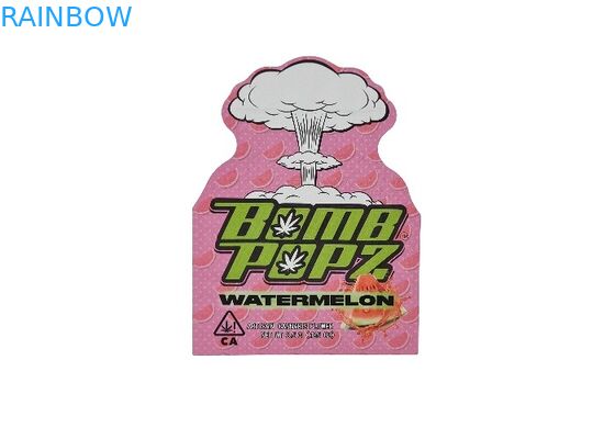 Plastik Çocukların Açamayacağı 3.5g Hologram Mylar Kilitli Torbalar Kalıp Kesim Düzensiz Özel Şekilli