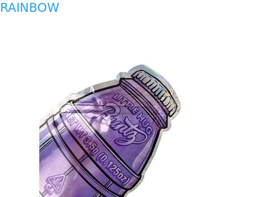 Özel Baskılı 3.5g 0.125oz Koku Geçirmez Kilitli Mylar Çantalar Özel Kalıp Kesim Düzensiz Şekil