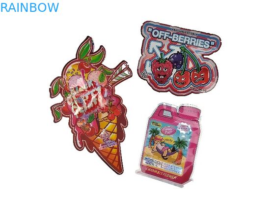 Plastik Kalıp Kesim Özel Mylar Çantalar Özel Şekilli Hologram Boyama 3.5g