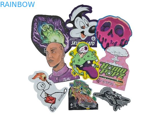 Özel 3.5g - 28g Parlak Hologram Kalıp Kesim Mylar Çantalar Gıda Gücü Kurabiye İçin Özel Şekil