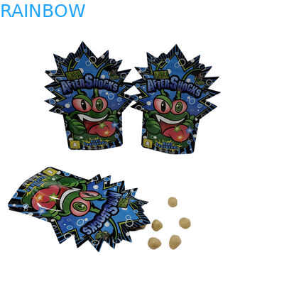 Özel şekil fermuarlı dijital baskı torbaları 3.5g 7g 14g kurabiye alüminyum folyo Mylar torbaları