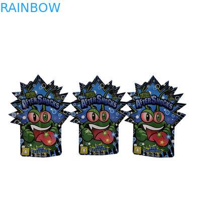 Özel şekil fermuarlı dijital baskı torbaları 3.5g 7g 14g kurabiye alüminyum folyo Mylar torbaları