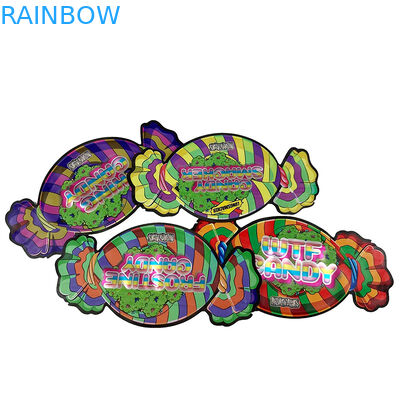 Özel Logo Yazdırma 1/8 Oz Çocuk Dayanıklı Mylar Torbaları 3.5g Yiyebilir Yeniden Kapanabilir kurabiyeler sakızlı Mylar Çıkış Torbası