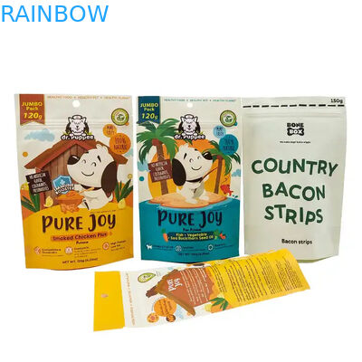 Yemek ürünleri için özelleştirilmiş ısı mühürlenebilir kraft kağıt poşetleri yeme malzemeleri için yeniden mühürlenebilir fermuarlı ayakta duran poşetler