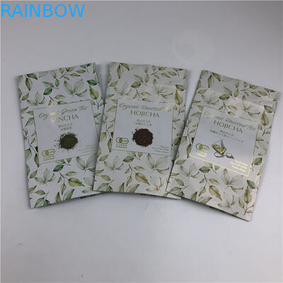 Özel dijital baskı torbaları Metal altın logosu Çay paketleme torbaları