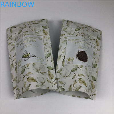 Özel dijital baskı torbaları Metal altın logosu Çay paketleme torbaları