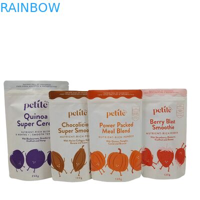 Özel Logo Yazdırılmış Biyolojik Bozulabilir % 100 Çuval Paketleme Tekrar Kullanılabilir Ayağa Kalk Plastik Torbalar Doypack Ziplock ile