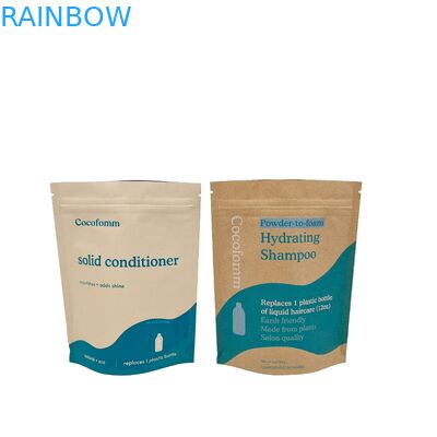 Biyolojik olarak ayrıştırılabilir Doypack Geri dönüştürülebilir Özel Yukarı Çanta Zip Kilitli Kraft Kağıt Torbaları Yiyebilir Paketleme Torbaları