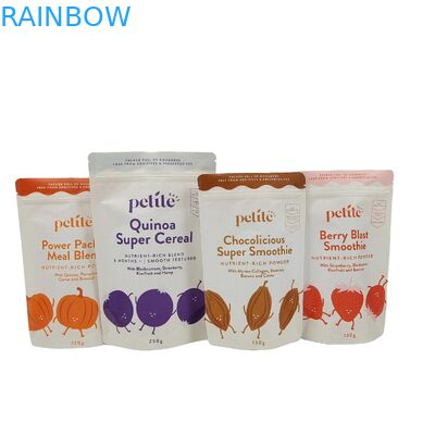 Biyolojik olarak ayrıştırılabilir Doypack Geri dönüştürülebilir Özel Yukarı Çanta Zip Kilitli Kraft Kağıt Torbaları Yiyebilir Paketleme Torbaları