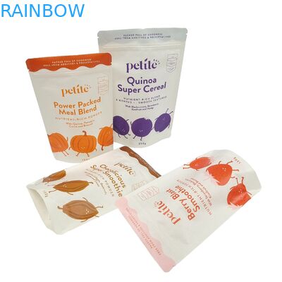 Özel Basılmış Ekolojik Dostu Yüksek Kalite Çantalar % 100 Biyo-Degradasyonlu Kraft Kağıdı Ayağa Çantalar Doypack Ziplock ile