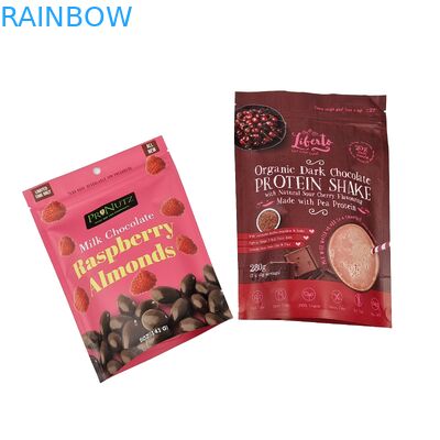 Çikolatalı çanta Stand Up Custom Pocket Alüminyum folyo fermuar Pocket Alüminyum folyo Frosted fermuar poşeti