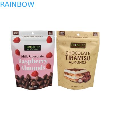 Custom Stand Up Zipper Cashew Fındık Çikolata Gıda Poşeti Alüminyum Folyo Zip Kilitleme Paket Çantası