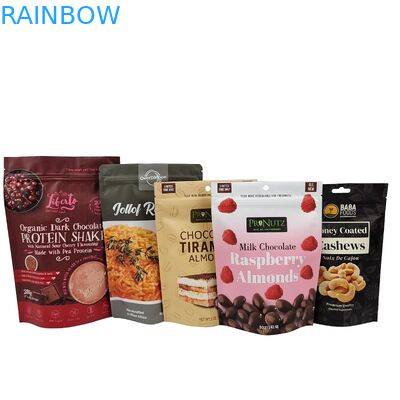 Custom Stand Up Zipper Cashew Fındık Çikolata Gıda Poşeti Alüminyum Folyo Zip Kilitleme Paket Çantası
