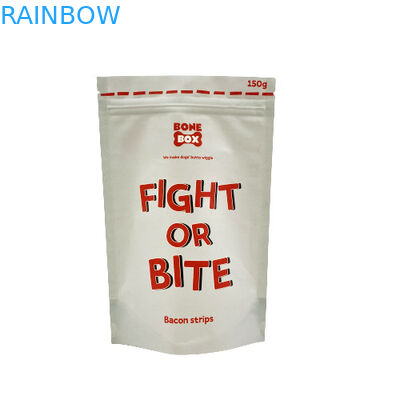 Gıda kalitesi Kraft Kağıt Çantaları Biyolojik olarak Bozulabilir Ziplock Stand Up Packaging