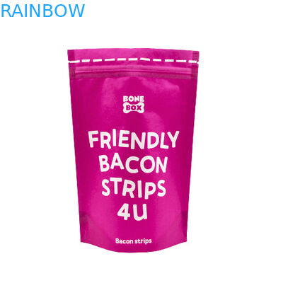 Gıda kalitesi Kraft Kağıt Çantaları Biyolojik olarak Bozulabilir Ziplock Stand Up Packaging