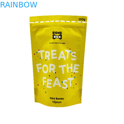 Gıda kalitesi Kraft Kağıt Çantaları Biyolojik olarak Bozulabilir Ziplock Stand Up Packaging