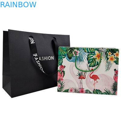 Özel Marka Logo Lüks Siyah Kağıt Giyim Paket hediye Alışveriş Çantası Kağıt Paket