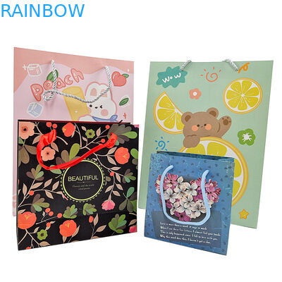 Toptan Özel Basılmış Logo Lüks Hediye Kağıt Çantası Perakende Boutique Alışveriş Kağıt Çantaları