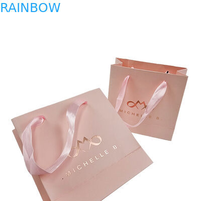 Özel baskı Logo zarif beyaz siyah hediye kağıt çantaları lüks giyim butik kağıt alışveriş çantası kurdele sapı ile