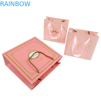 Özel baskı Logo zarif beyaz siyah hediye kağıt çantaları lüks giyim butik kağıt alışveriş çantası kurdele sapı ile