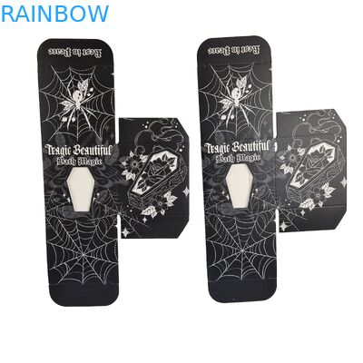 Yüksek Kaliteli Özel Karakterli Karakterli Siyah Kağıt Kutusu Özel Ön Çürük Pencere Yiyecek Paketleme Beyaz Karton Hediye Kutusu