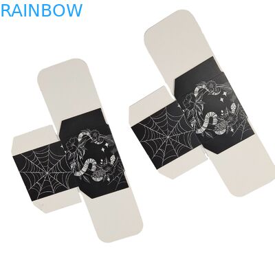 Yüksek Kaliteli Özel Karakterli Karakterli Siyah Kağıt Kutusu Özel Ön Çürük Pencere Yiyecek Paketleme Beyaz Karton Hediye Kutusu