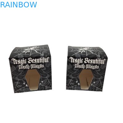 Yüksek Kaliteli Özel Karakterli Karakterli Siyah Kağıt Kutusu Özel Ön Çürük Pencere Yiyecek Paketleme Beyaz Karton Hediye Kutusu