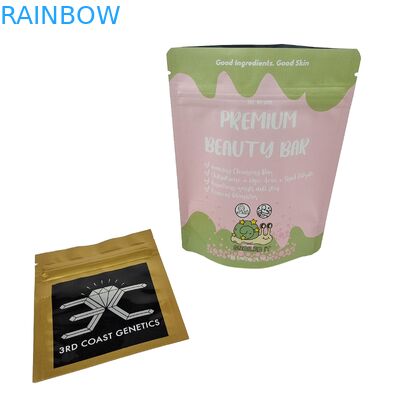 Parlak Finish Ön Pencere Şeker Çiçeği Ziplock Çantası İçin Mylar Torba Kokusu Kanıtlı Ayağa Çanta