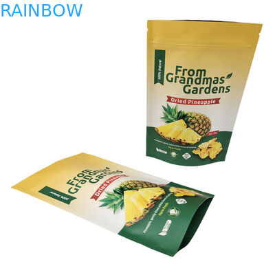 Toptan Biyodegradable Geri Dönüştürülebilir Kraft Kağıt Torba Gıda Sınıfı Kurutulmuş Ananas için Stand Up Pocket
